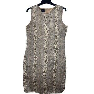 VTG Stunt 100% Silk Dress Women’s M Snakeskin Animal Print Sleeveless Dress